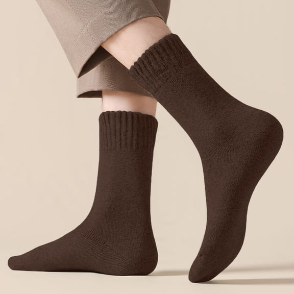 Wool Ankle Socks, Cushioned Comfort Socks for Men and Women, Warm Winter Socks, Breathable Casual Everyday Socks, Thick Thermal Socks for Daily Wear