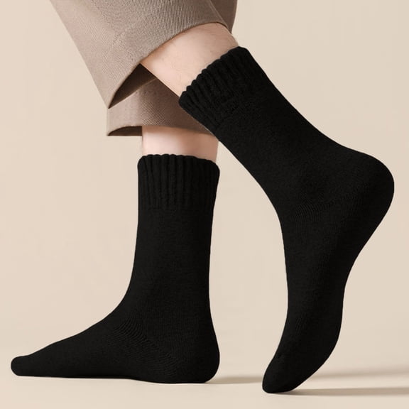 Wool Ankle Socks, Cushioned Comfort Socks for Men and Women, Warm Winter Socks, Breathable Casual Everyday Socks, Thick Thermal Socks for Daily Wear