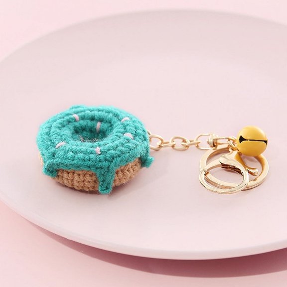 Fruit Keychain Cute Creative Key Chain with Plastic Design Fun Accessory for Keys Bags and More Wool Ball Pendant Peach