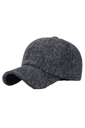 Wool Baseball Cap for Men Unstructured Tweed Hat - Grey