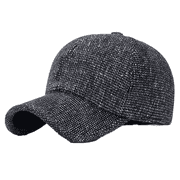 Wool Baseball Cap for Men Unstructured Tweed Hat - Grey