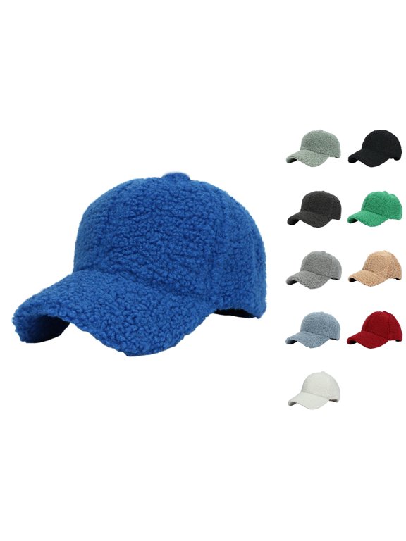 Wool Baseball Cap for Men Women Teddy Sports Hats Warm Winter Outdoor Travel