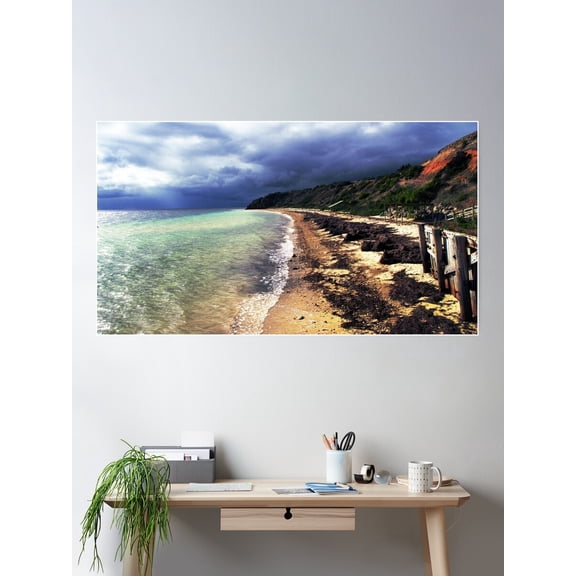 Wool Bay Beach Poster Wall Art, Modern Wall Decor For Living Room Bedroom, 8x12 UNFRAMED