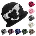 thumbnail image 1 of Wool Beret Cloche Bucket Hat for Women Winter Warm 1920s Vintage Style Cap, 1 of 3
