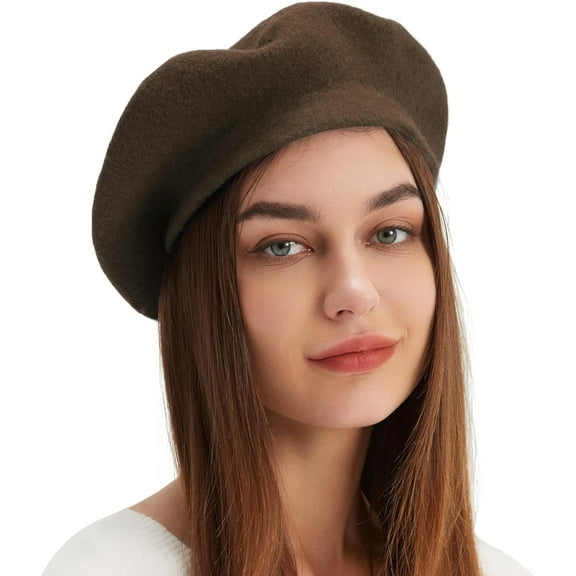 Wool Beret Hat French Beret Cap Winter Artist Painter Hat Solid Color for Women