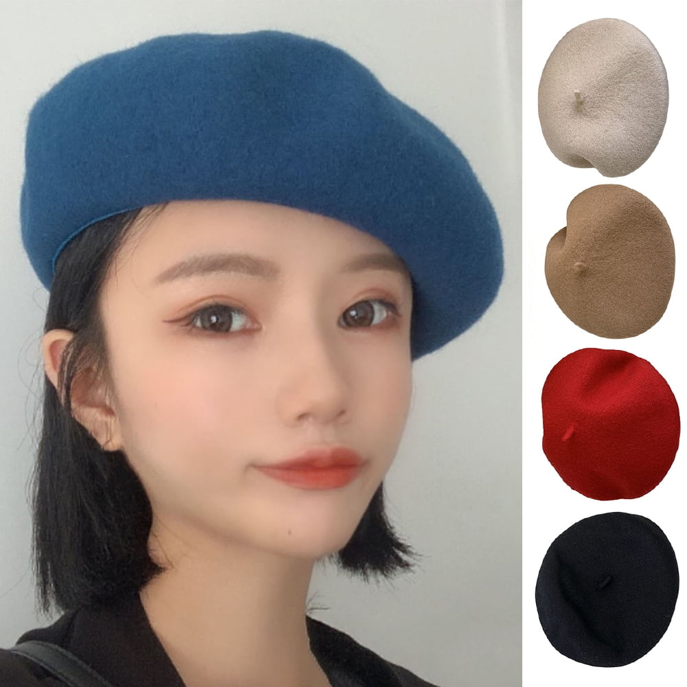 Wool Beret Hat French Style Beanie Hats Fashion Ladies Beret Caps for ...
