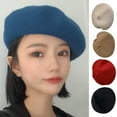 thumbnail image 1 of Wool Beret Hat French Style Beanie Hats Fashion Ladies Beret Caps for Women Girls Lady, 1 of 3