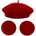 thumbnail image 1 of Wool Beret Hat for Women, Classic French Beret Hat, Women Beret Hat, Red Warm French Hat Cap, 1 of 6