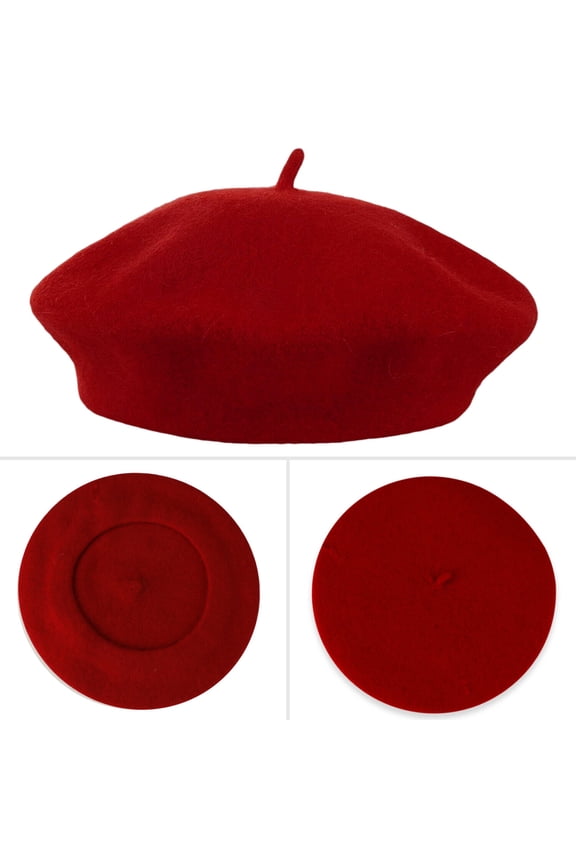 Wool Beret Hat for Women, Classic French Beret Hat, Women Beret Hat, Red Warm French Hat Cap