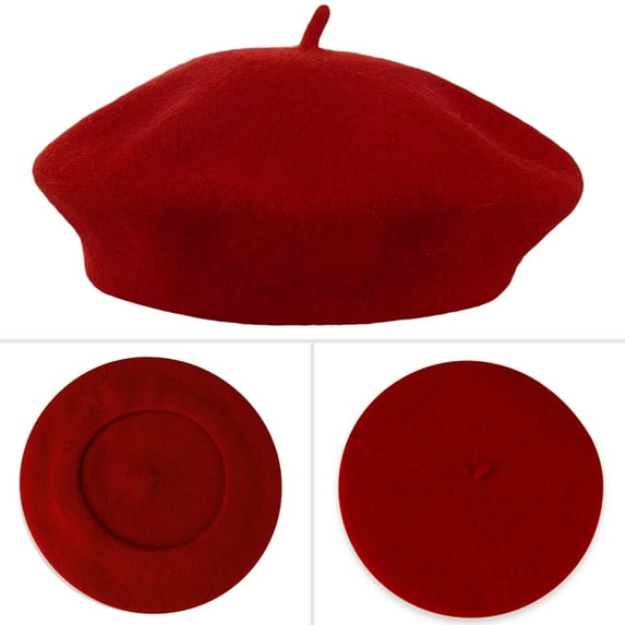 Wool Beret Hat for Women, Classic French Beret Hat, Women Beret Hat, Red Warm French Hat Cap