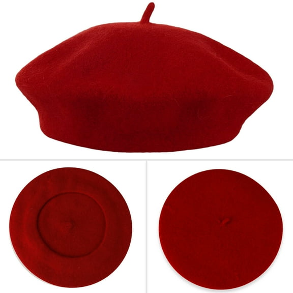 Wool Beret Hat for Women, Classic French Beret Hat, Women Beret Hat, Red Warm French Hat Cap