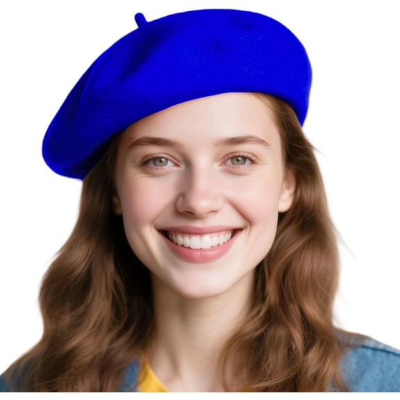 Wool Beret Hats, Breathable Solid Color Artist Painter Beanie Beret Hat for Women Men All Seasons 1Pack