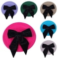 thumbnail image 1 of Wool Beret for Women Girl Beret Hats Cap with Bowknot Hair Accessories, 1 of 3