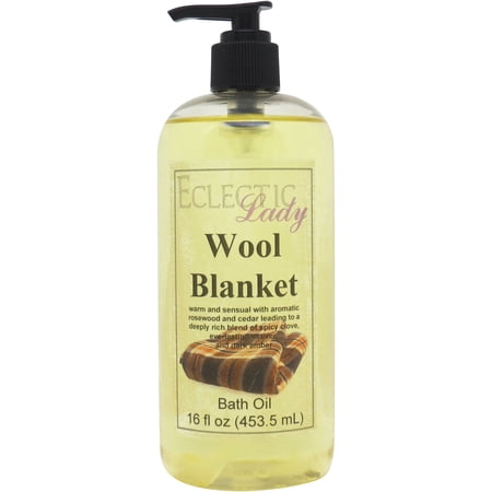 Wool Blanket Bath Oil - Scented Body Oil - Relaxing & Moisturizing Bathing Oil - Fragrance Body Oil For Dry & Rough Sensitive Skin - 16 oz