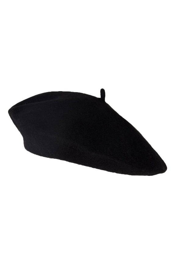 Wool Blend Fashion French Beret, Black