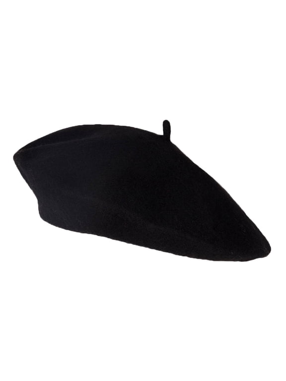 Wool Blend Fashion French Beret, Black