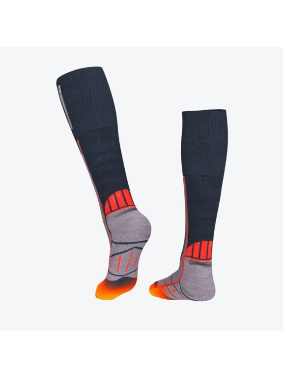 Wool Blend Heated Socks for Men and Women, 3 Heat Settings, Up to 10 Hours per Charge, Zippered Battery Pocket, Over the Calf