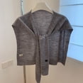 thumbnail image 1 of Wool Blend Knit Shawl Wrap, Office Scarf with Collar, Elegant Women's Shoulder Cape,100*50cm,gray, 1 of 23