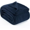 thumbnail image 1 of Wool Blend Knit Throw Blanket 60" X 80" Twin, 50% Recycled Polyester Soft Cable Knitted Fluffy Throws for Couch Lightweight Woven Blankets for Sofa Fuzzy Cozy Bed Cover, Indigo Blue, 1 of 18