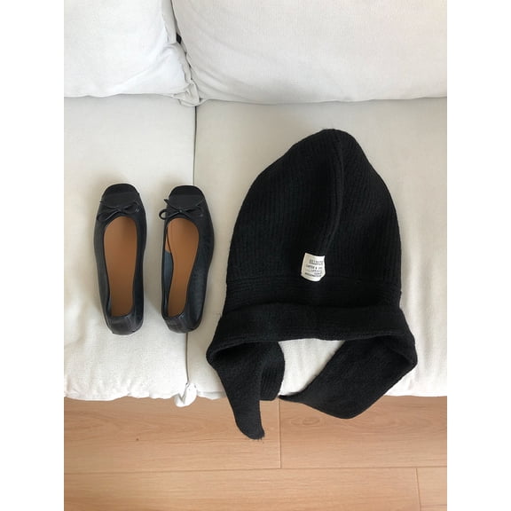 Wool Blend Knitted Beanies Cap For Men&Women  Balaclava Winter Warm Unisex Hooded Hat Neck Collar Scarf Cap Ski Beanie Cold Hats