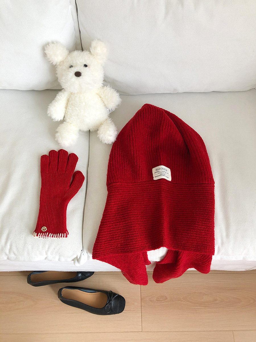 Wool Blend Knitted Beanies Cap For Men&Women  Balaclava Winter Warm Unisex Hooded Hat Neck Collar Scarf Cap Ski Beanie Cold Hats