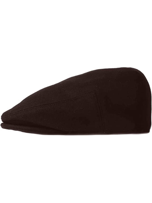 Wool Blend Newsboy Ivy Cap Flat (Dark Brown, Small)