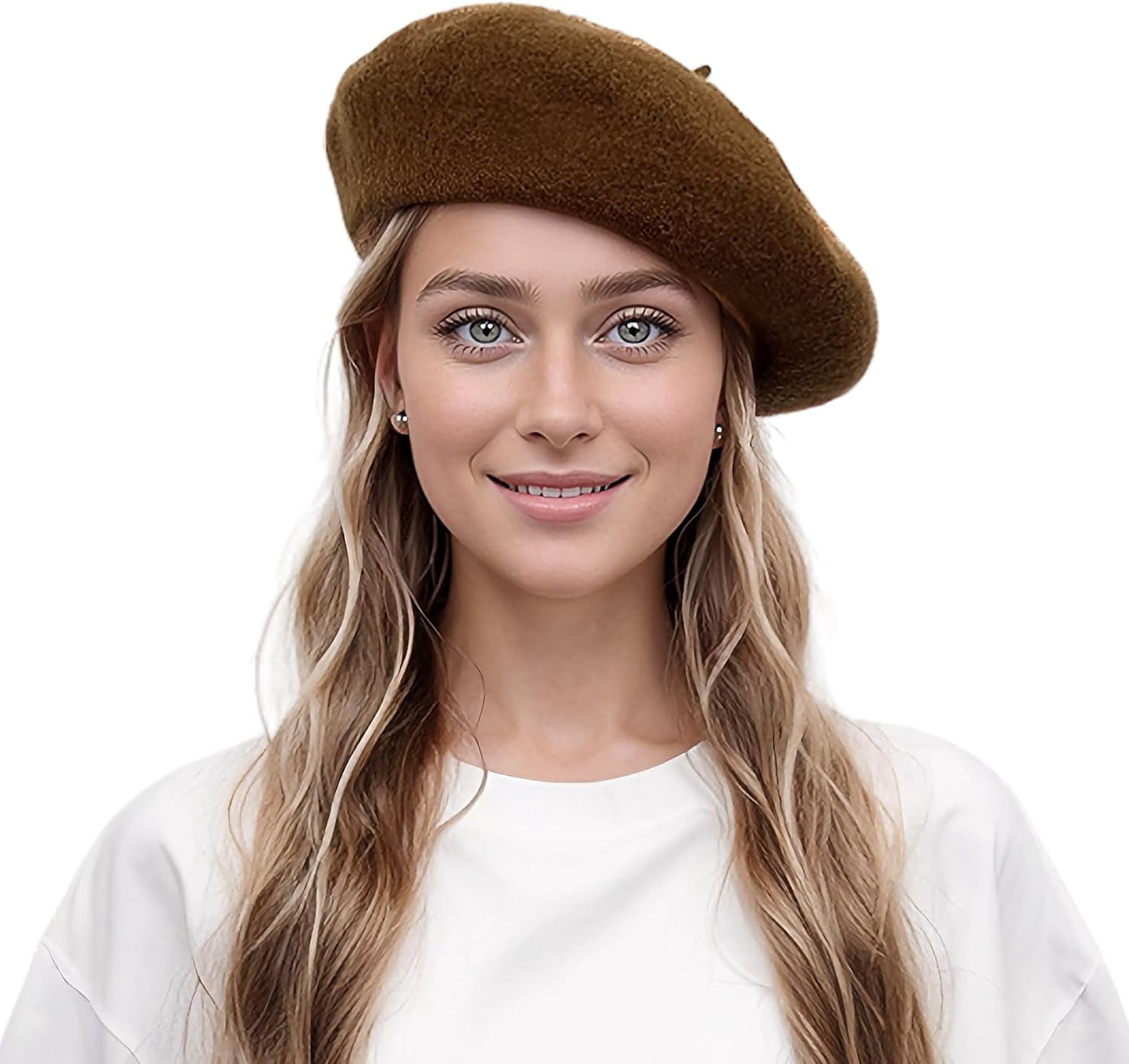 8537 Tan Beret Hats For Women 2 Layers Wool French Lady Winter Warm Knit $_10.JPG?set_id=8800005007 main image 2