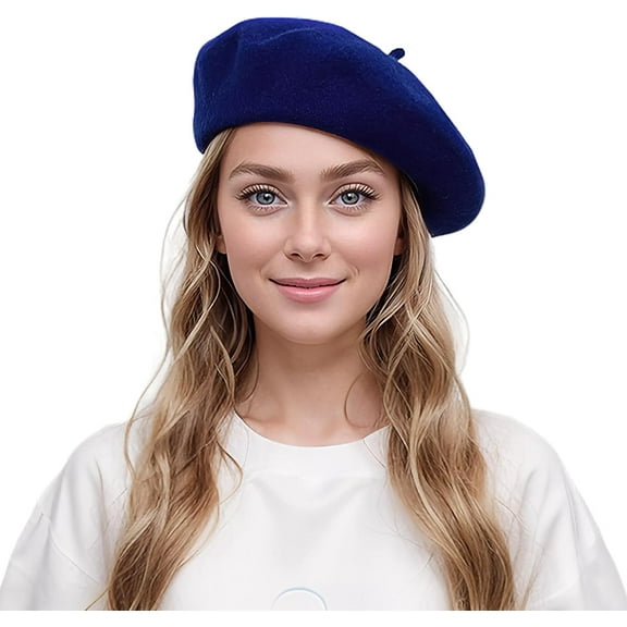 Wool Blend Women Beret Hat French Beret Cap Winter Fashion Solid Color Hat for Women Girls Lady
