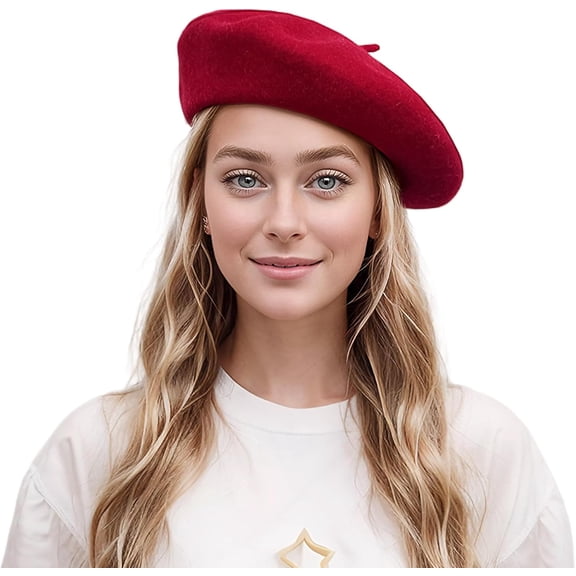 Wool Blend Women Beret Hat French Beret Cap Winter Fashion Solid Color Hat for Women Girls Lady