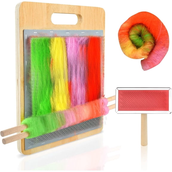Wool Blending Board Carding Brush Set 1 Pieces Blending Board with 1 Pieces W...