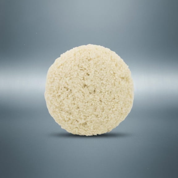 Wool Buffing Pad, Natural Lambswool Polishing Pad Bonnet Hook and Loop for Polishing, Cutting and Detailing