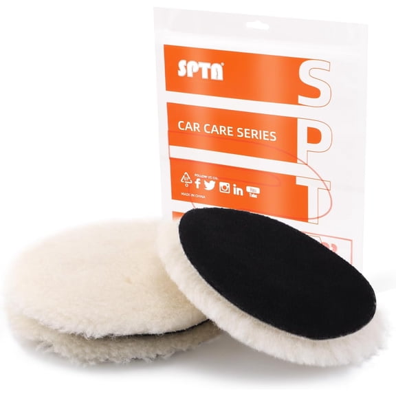 Wool Buffing Polishing Pads, 3Pcs 5 Inch (125mm) Cutting Pad, Compounding and Pads Wheel for Car Polisher Compounding, Polishing,
