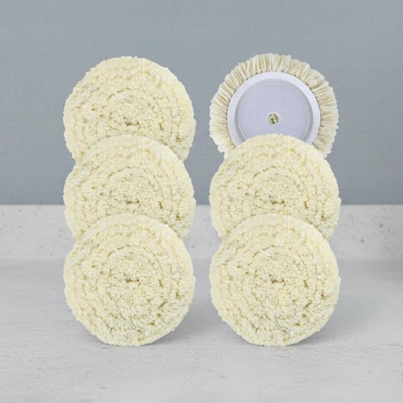 Wool Buffing Polishing Pads with Hook and Loop Backing for Automotive Car Boats Glass Furniture