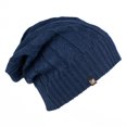 thumbnail image 1 of Wool Cable Knit Beanie Hat for Men or Women - Super Soft Merino Wool - Made in The USA - Navy Blue, 1 of 7