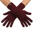 thumbnail image 1 of Wool Cable Knit Gloves - Made in the USA - Super Soft Merino Wool - Small - Burgundy, 1 of 7