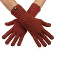 thumbnail image 1 of Wool Cable Knit Gloves - Made in the USA - Super Soft Merino Wool - Small - Copper, 1 of 7