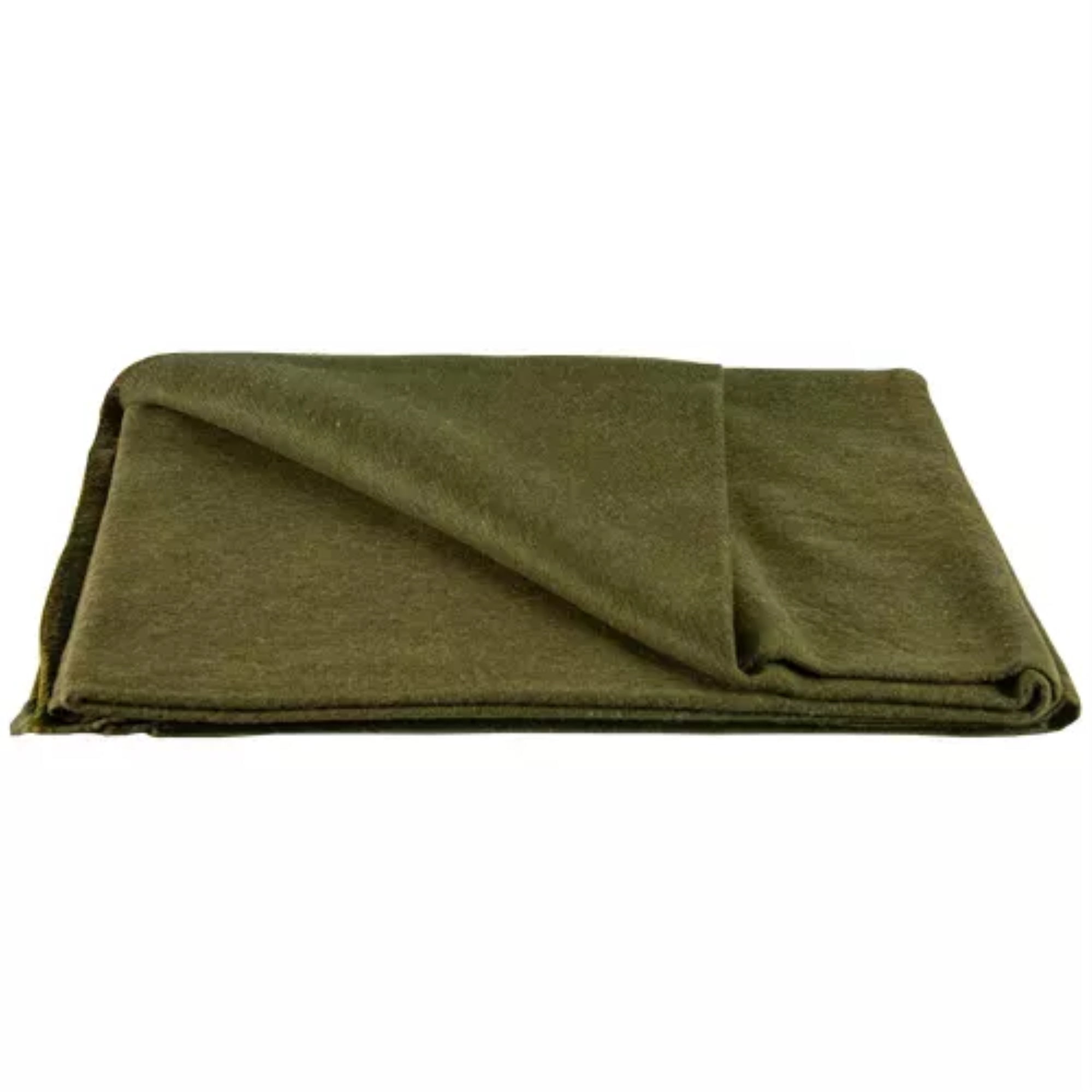 Olive Drab Lightweight Wool 60" x 80" Modern Camp Blanket