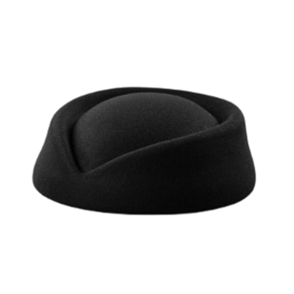 Wool Cap Stewardess Pillbox Hat Teardrop Fascinator Base Sweet Design Black One Size