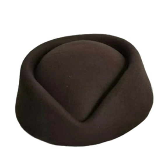 Wool Cap Stewardess Pillbox Hat Teardrop Fascinator Base Sweet Design Coffee One Size