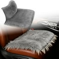 thumbnail image 1 of Wool Car Seat Cover 18x18 Inches Soft Fuzzy Sheepskin Seat Protector Cushion Universal Fit for Auto SUV Trucks Car Interior Accessories Home Office Chair, 1 of 7