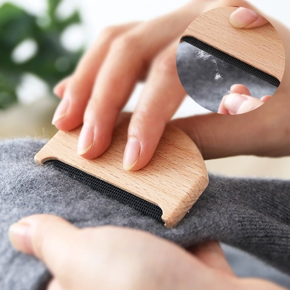 Wool Cashmere Comb Multi Fabric Garments DE Pilling DE Fuzzing Sweater Pilling Remover Removing Fuzz and Manual Sturdy Handy , Brown