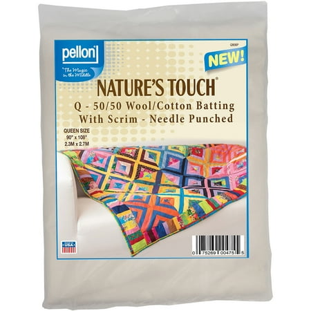Wool/Cotton Blend Needlepunched Batting W/Scrim-Queen Size 96"X108" Fob: Mi