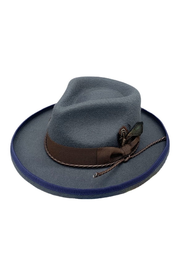 Wool Cowboy Hats Old Fashion Trend Pork Pie Hat for Women Men Photo Props