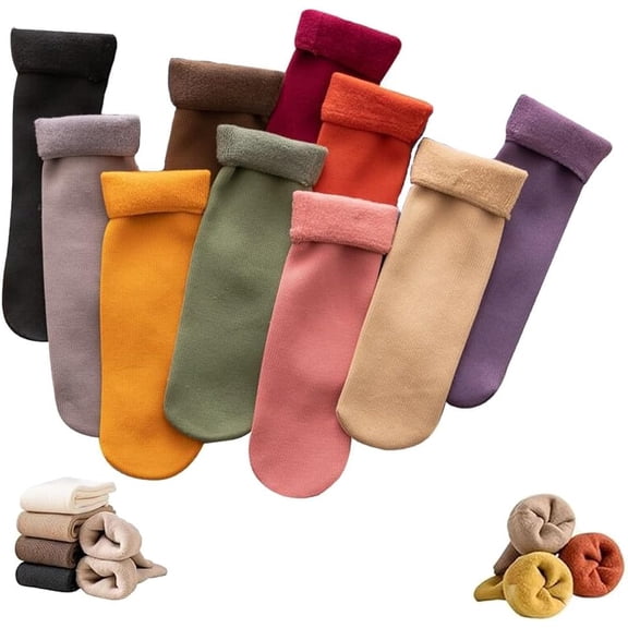 Wool Cozy Socks for Women Seniors,2025 New Thermal Sock,Wool Cozy Ultra Soft Velvet Slim Thermal Socks