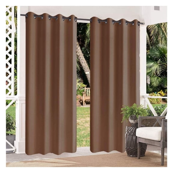 Wool Curtains 50x84 Inch Brown - Soundproof Buckle Drapes for Bedroom, Living Room - Heavyweight Thermal Insulating Window Treatments
