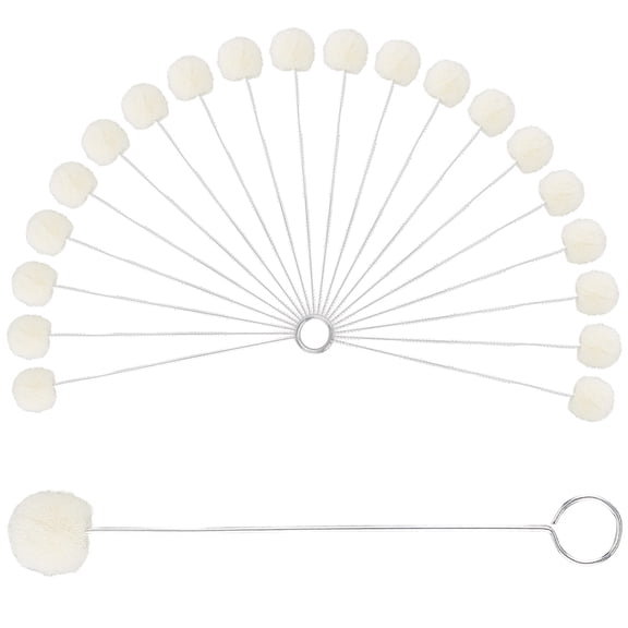 Wool Daubers Ball Brush Leather Dye Tool with Iron Handle for DIY Crafts Projects Platinum 150x18mm Hole: 15mm