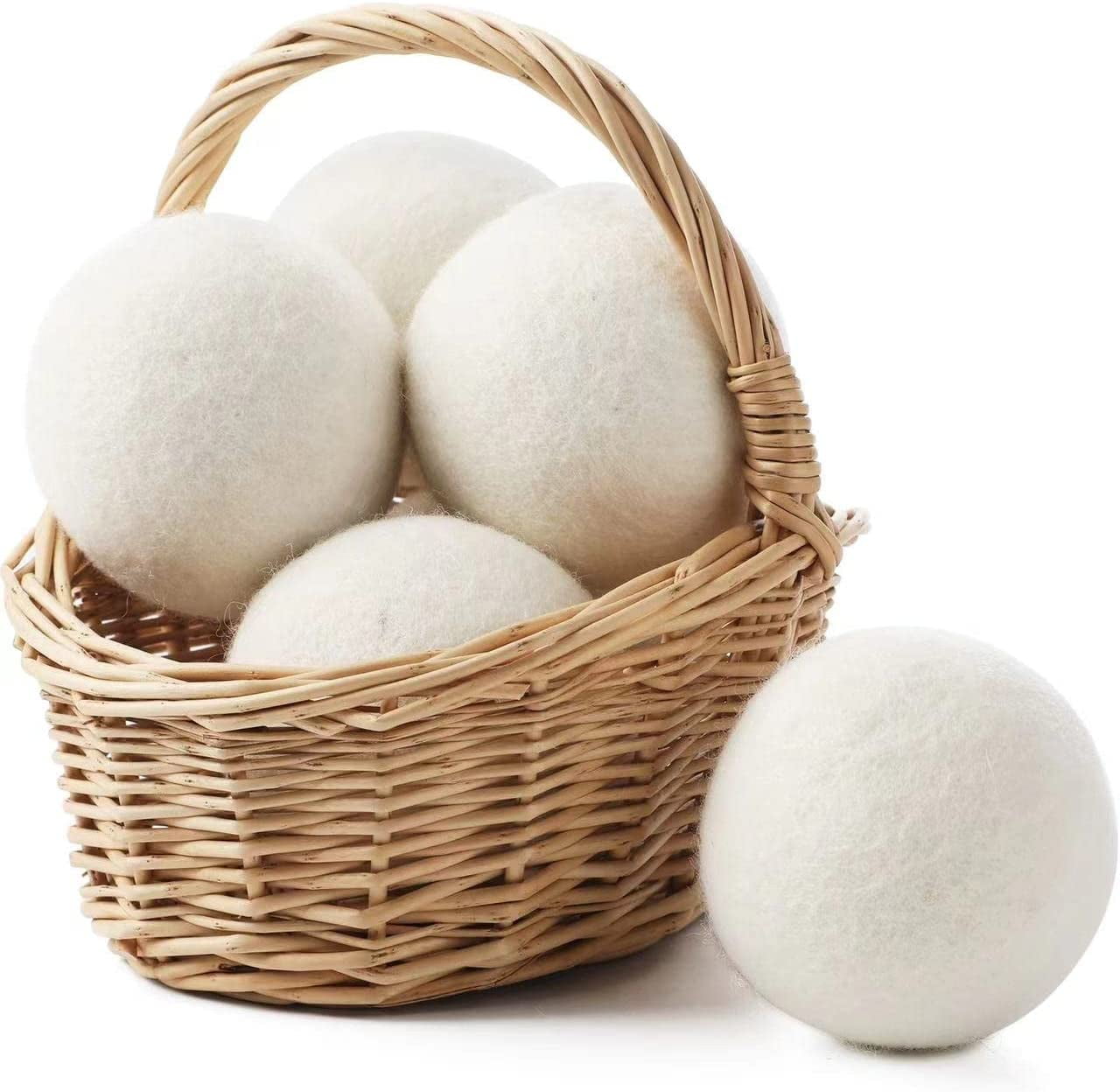 Wool Dryer Balls, 100% New Zealand Wool, 4 Pack XL Organic Dryer Balls Reusable, Reduces Wrinkles