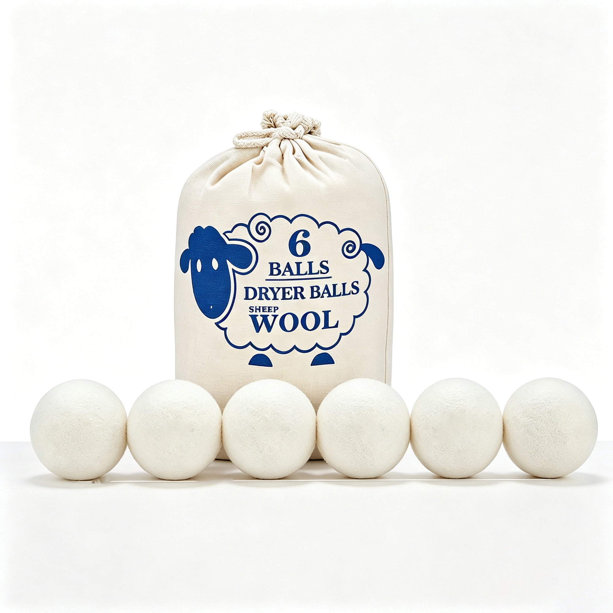 CISILOV Wool Dryer Balls 6 Pack, New Zealand Sheep Wool Handmade Dryer Balls, Reusable Laundry Dryer Balls to Reduce Drying Time, Wrinkles & Static, Eco-Friendly Fabric Softener Alternative