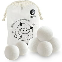 Wool Dryer Balls 6 Pack, Reusable, Reduce Wrinkles and Decrease Drying Time, Hypoallergenic