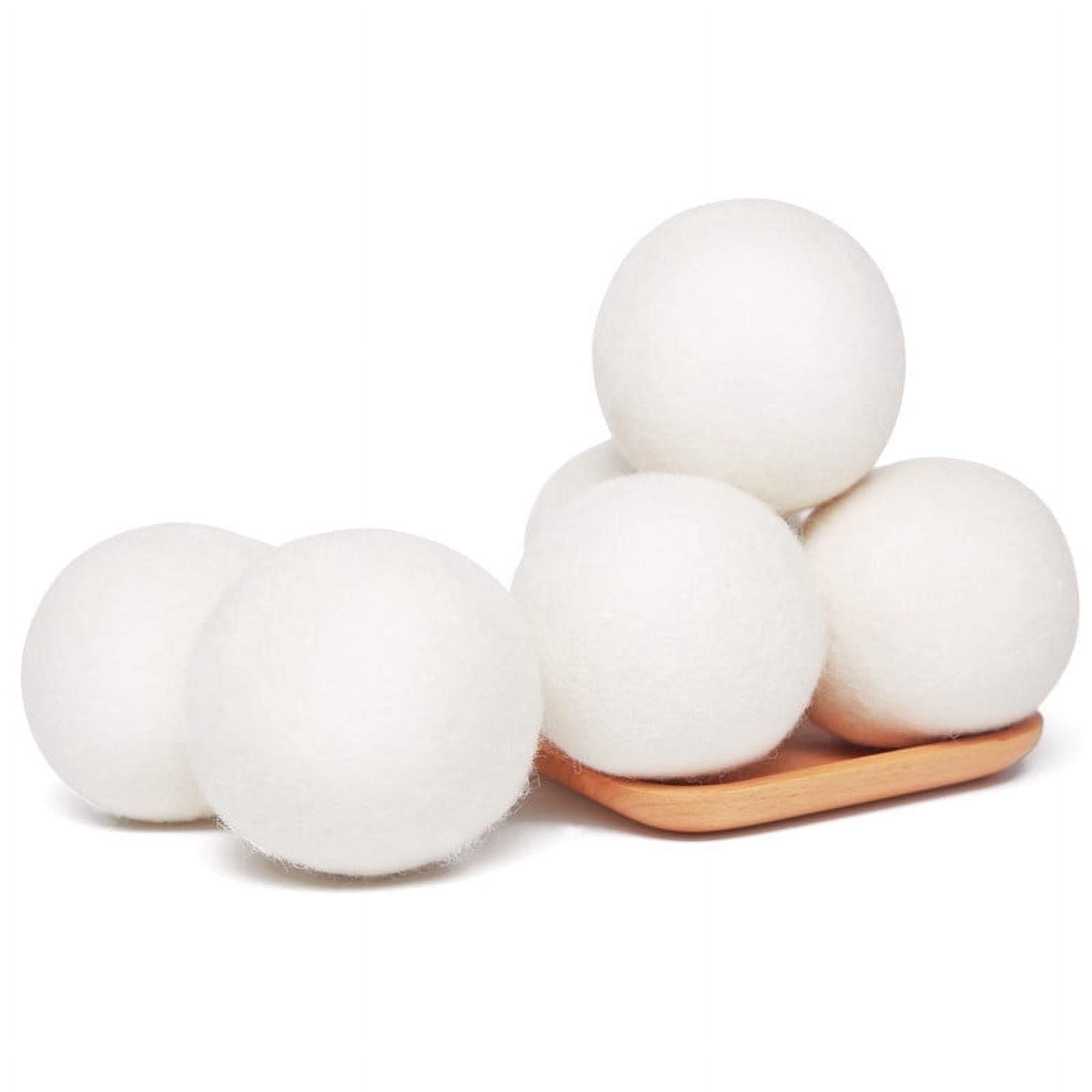 TJOUL Wool Dryer Balls 6 pack XL, 2.96 inch Premium New Zealand Wool Laundry Balls, Organic Natural Fabric Softener, Baby Safe, Reduce Wrinkles